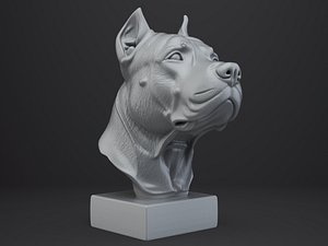 American Pit Bull Terrier Dog Bust model