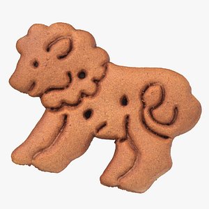 3D Cocoa Lion Cookie 01 model