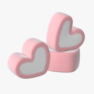 Marshmallows candy heart shape