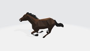 Galloping horse - low poly 3D model