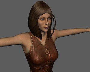 brunette woman 3D model