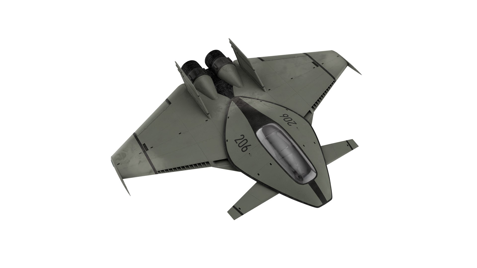 Futuristic Stealth Fighter Aircraft 3D model preview