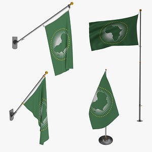Flags of African Union 3D