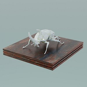 House Decoration Rhinoceros Beetle Statue Low-poly 3D model