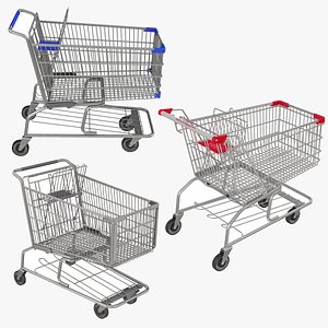 Supermarket Cart Collection 3 in 1 model