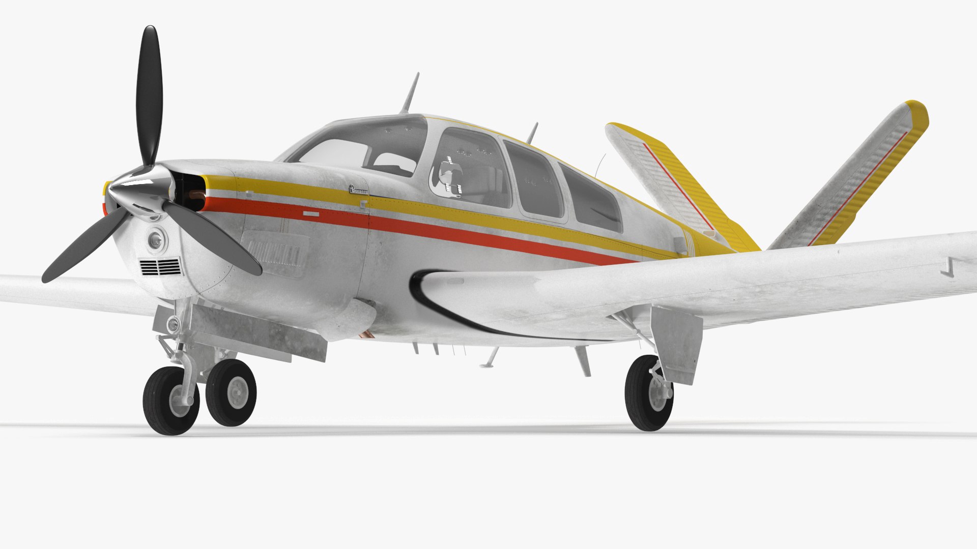 Single Engine Private Aircraft Beechcraft Bonanza S35 3D model preview