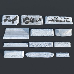 Snowy Terrain Snow-Covered Hills and Rocks Asset Pack 2 3D
