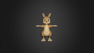 Asset - Cartoons - Animal Kangaroo Mother Rigged 3D model