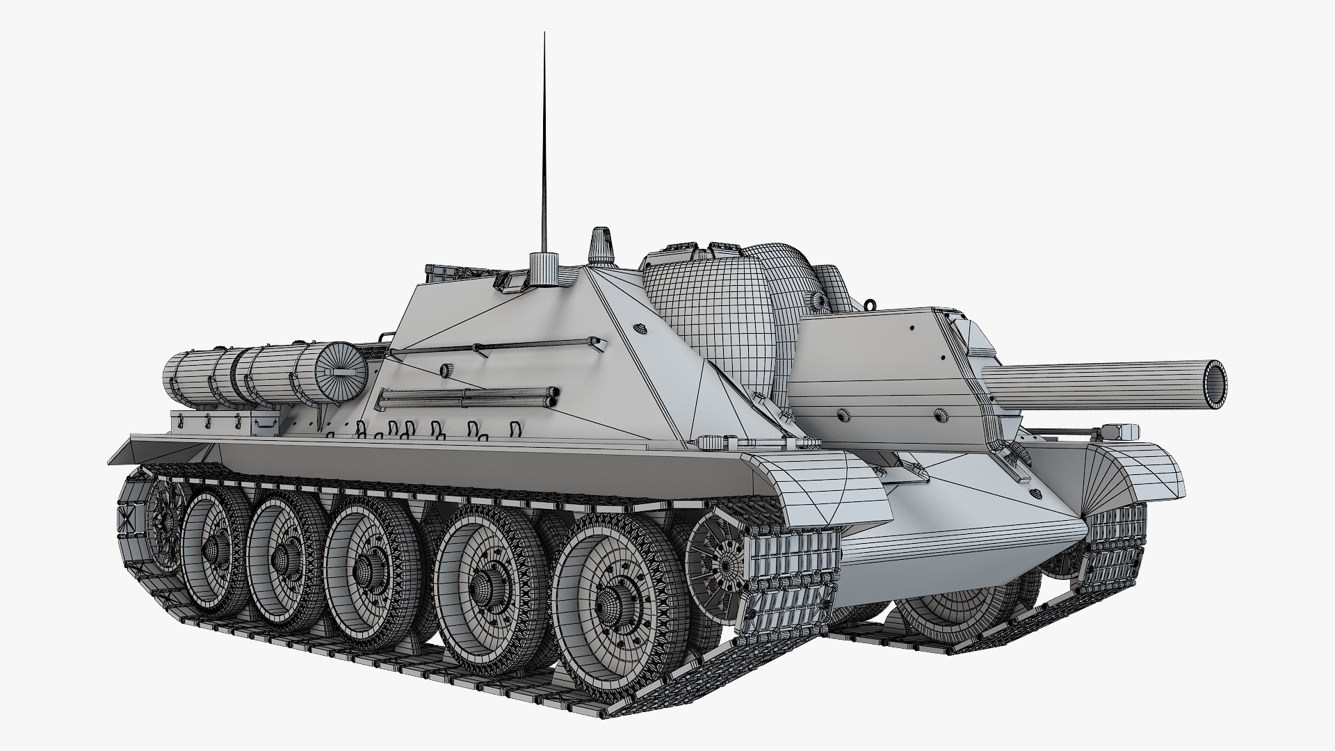 SU-122 Tank Green 3D Model - TurboSquid 1981715