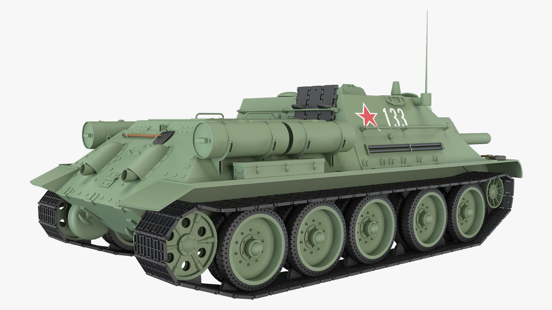 SU-122 Tank Green 3D Model - TurboSquid 1981715