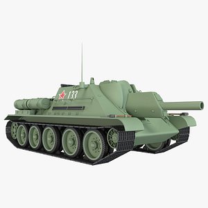 SU-122 Tank Green 3D model