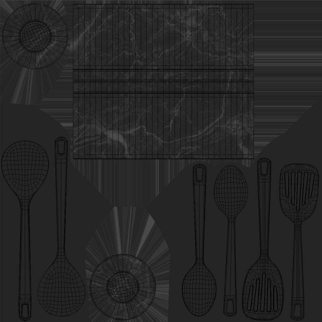 3D realistic black kitchen utensils https://p.turbosquid.com/ts-thumb/KD/PqAgbK/55ipYXMT/uvw/jpg/1571998012/1920x1080/fit_q87/9750f201a0e93822c0af47dc4ce1f5a17d428db7/uvw.jpg