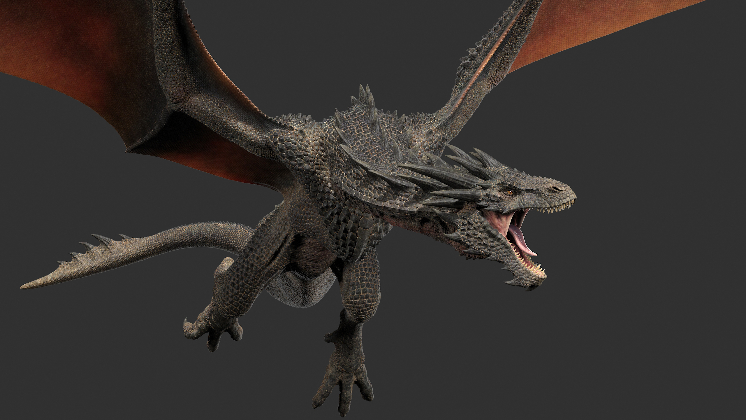 3D dragon rig black - TurboSquid 1569384