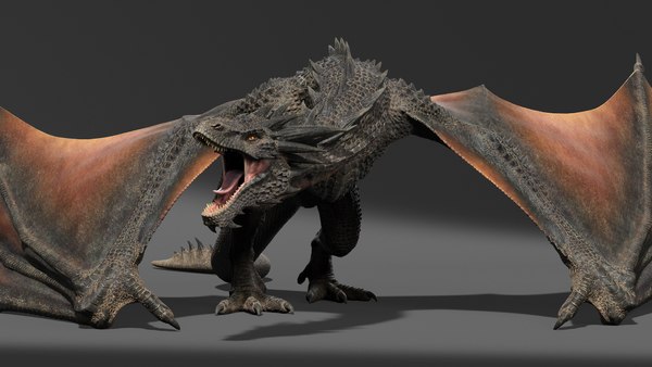 3D dragon rig black - TurboSquid 1569384