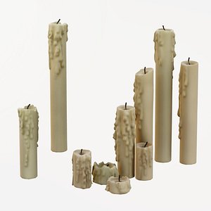 Melted Candles pack - ten different size