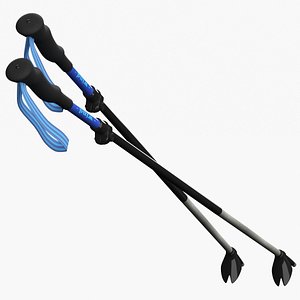 3D Adjustable Trekking Poles with Ergonomic Grips model
