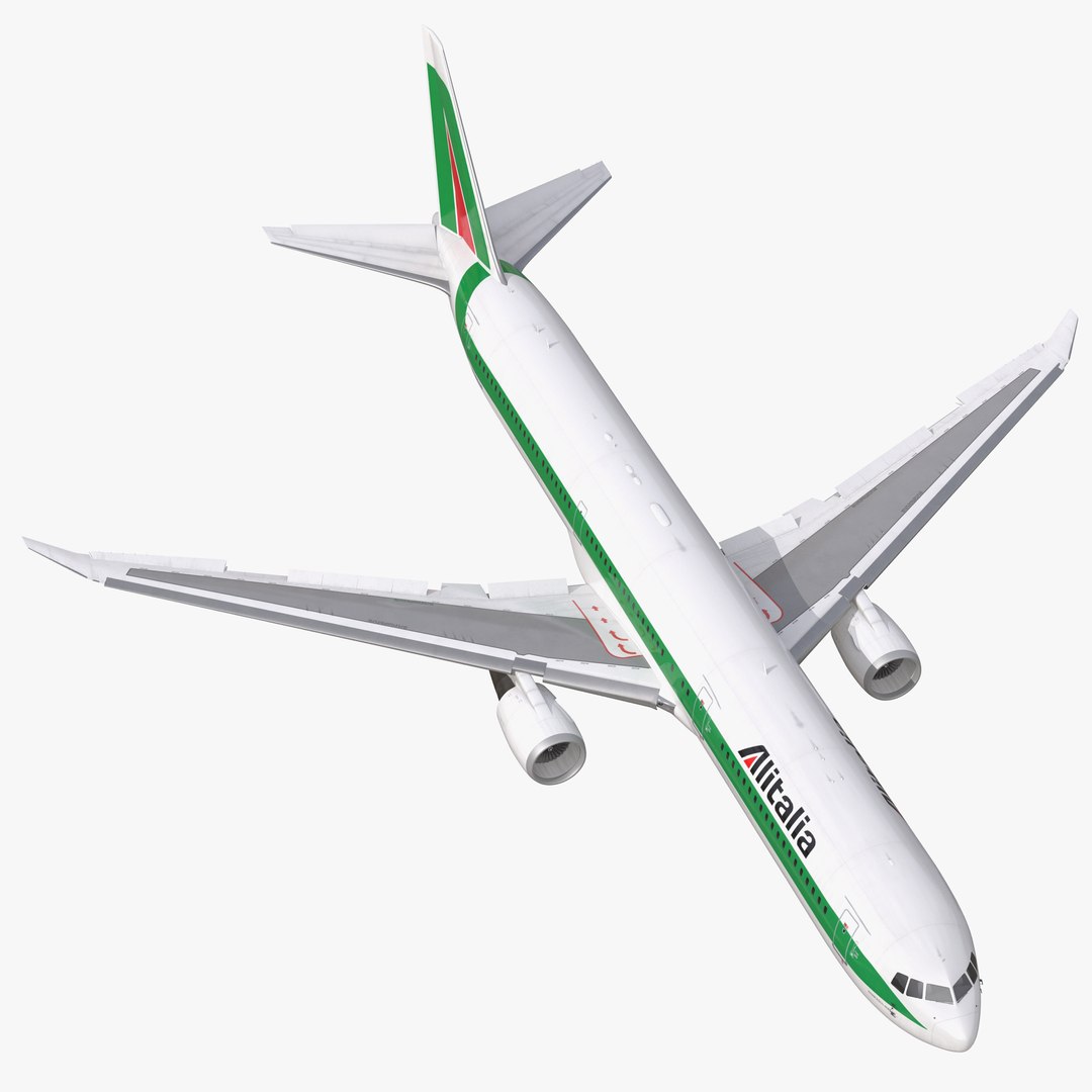 Boeing 767-400ER Alitalia Rigged 3D Model 3D model preview