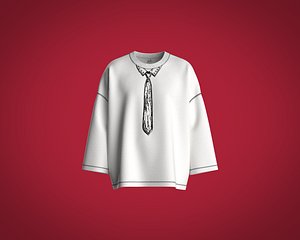 Mens T-shirt with graphic tie