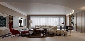 Luxurious living room 3D model