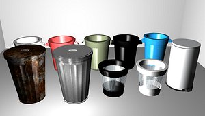 Trashcan Colection X10 .mb .obj .fbx