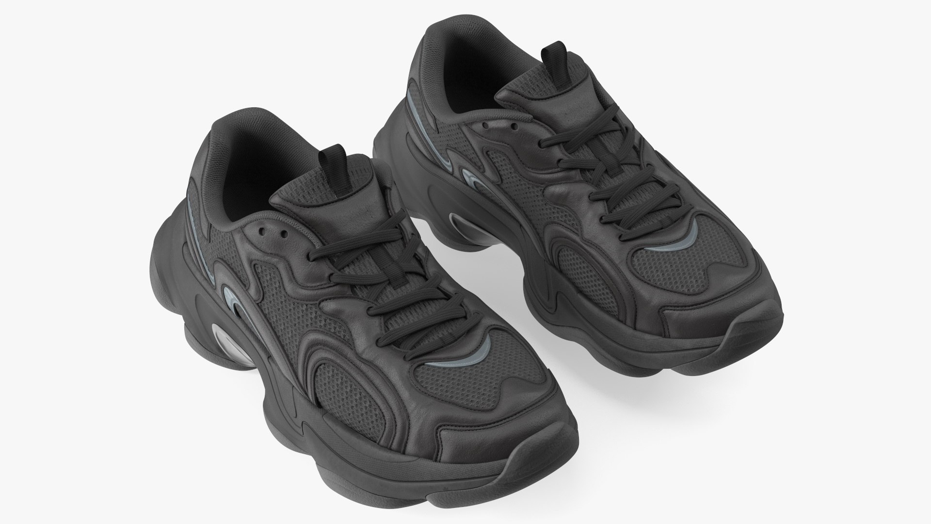 Fashion Sneakers Black 3D model preview