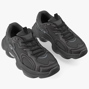Fashion Sneakers Black 3D model
