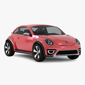 3d volkswagen beetle 2016 red model
