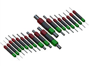 Reversible Type Plug Gauge Set for Measuring Range Up to 22 mm 3D model
