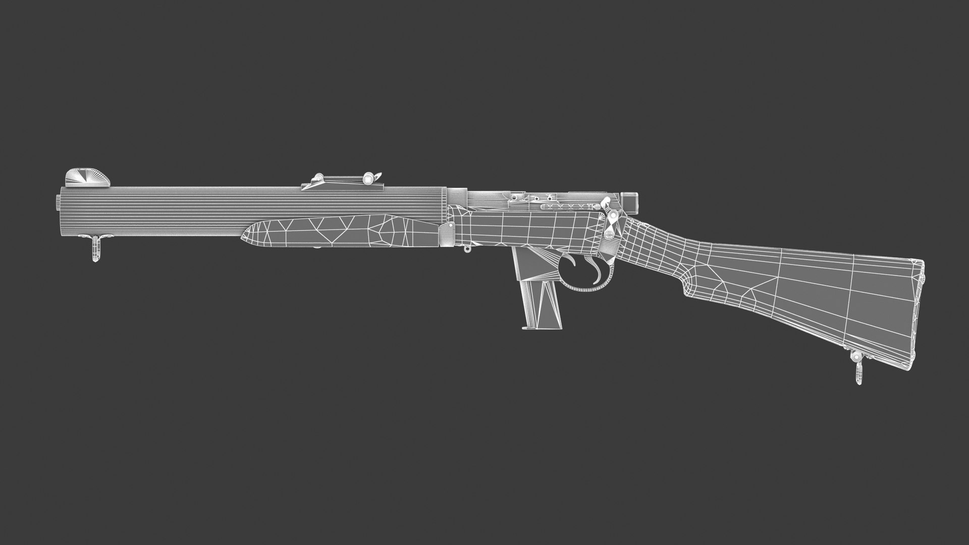 De Lisle Carbine Low Poly 3D Model - TurboSquid 1821479