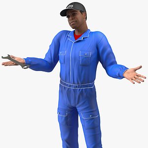 Light Skin Black Auto Mechanic