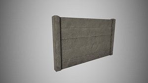 Concrete Fence 3D model