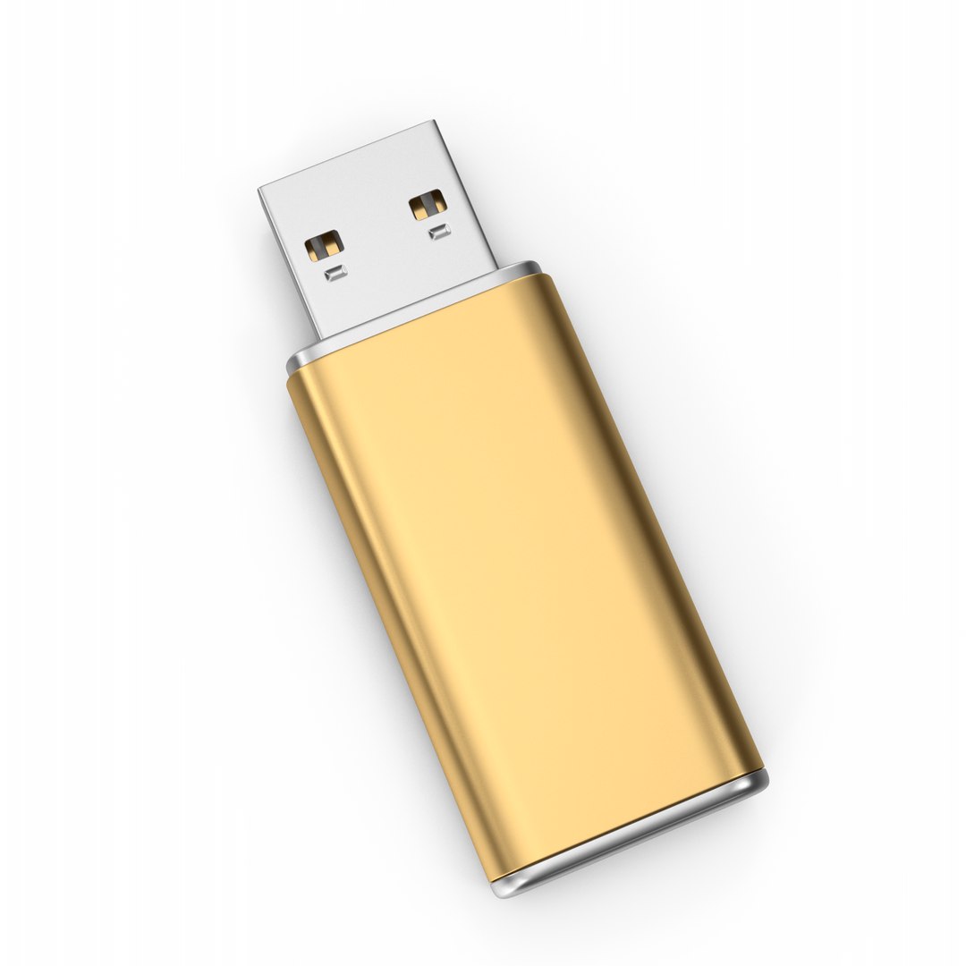 Gold USB Flash Drive 3D Model - TurboSquid 1976782