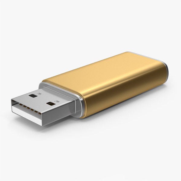 Gold USB Flash Drive 3D model
