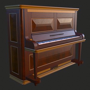 vintage furniture piano pbr 3D model