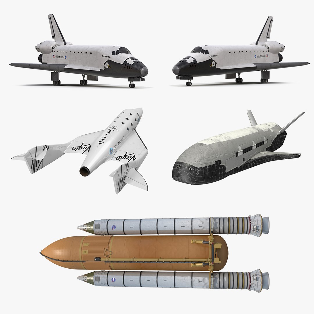 Space Shuttles Collection 4 3D model preview