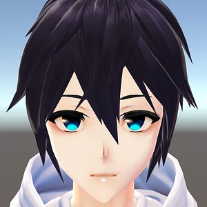 3D game ready Low Poly Anime Character Girl v21