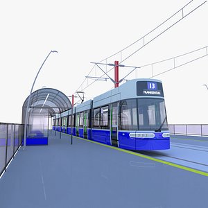 Zurich tram stop 3D