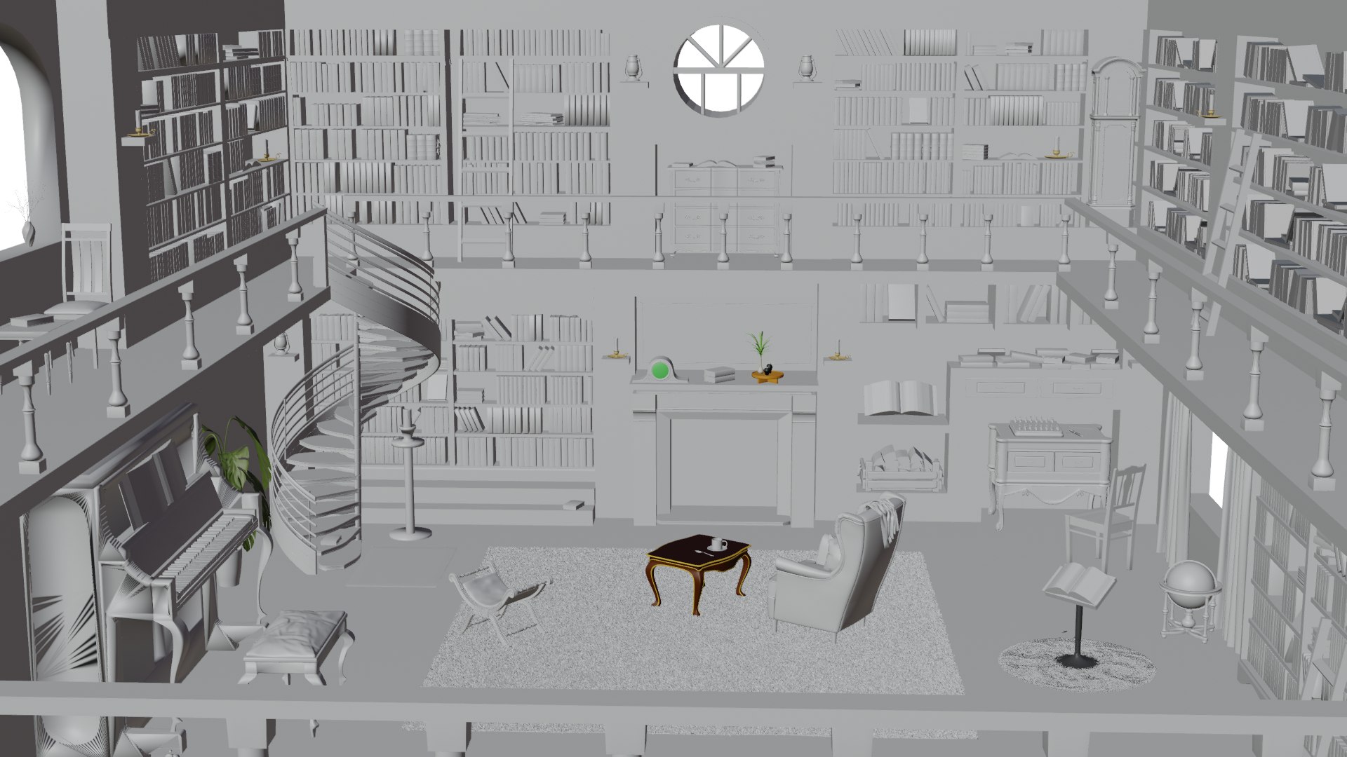 Library Interior model - TurboSquid 1977368