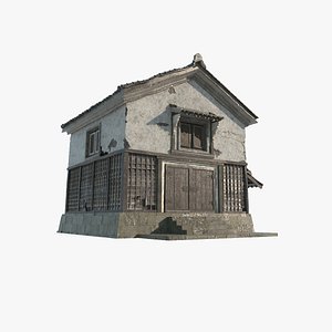 3D Ancient Asian architecture and residential buildings