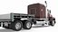 3D Freight Truck with Flatbed Semi Trailer model