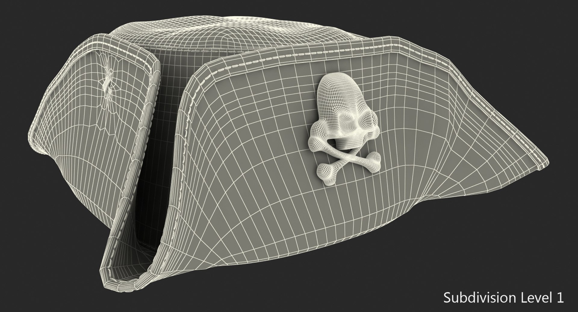 3D skull crossbones pirate hat model - TurboSquid 1296401