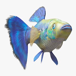 Guppy Fish Blue Diamond Rigged