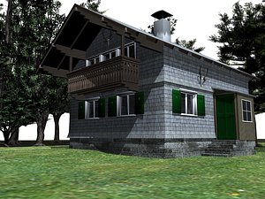 3d bavarian hunting lodge house model