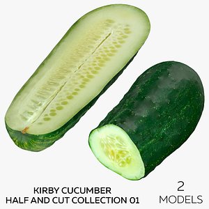 Kirby Cucumber Half and Cut Collection 01 - 2 models 3D model