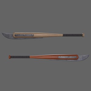 3D model PBR Baseball Bat Weapon V3