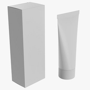 3D Tube Cream and Cardboard Box