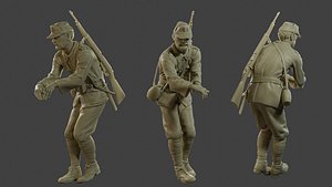 Italian soldier Attach2 ww2 IT10 3D