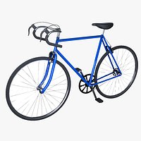 Low poly bicycle blue  color  3D Model StemCell UV 4K PBR Textures