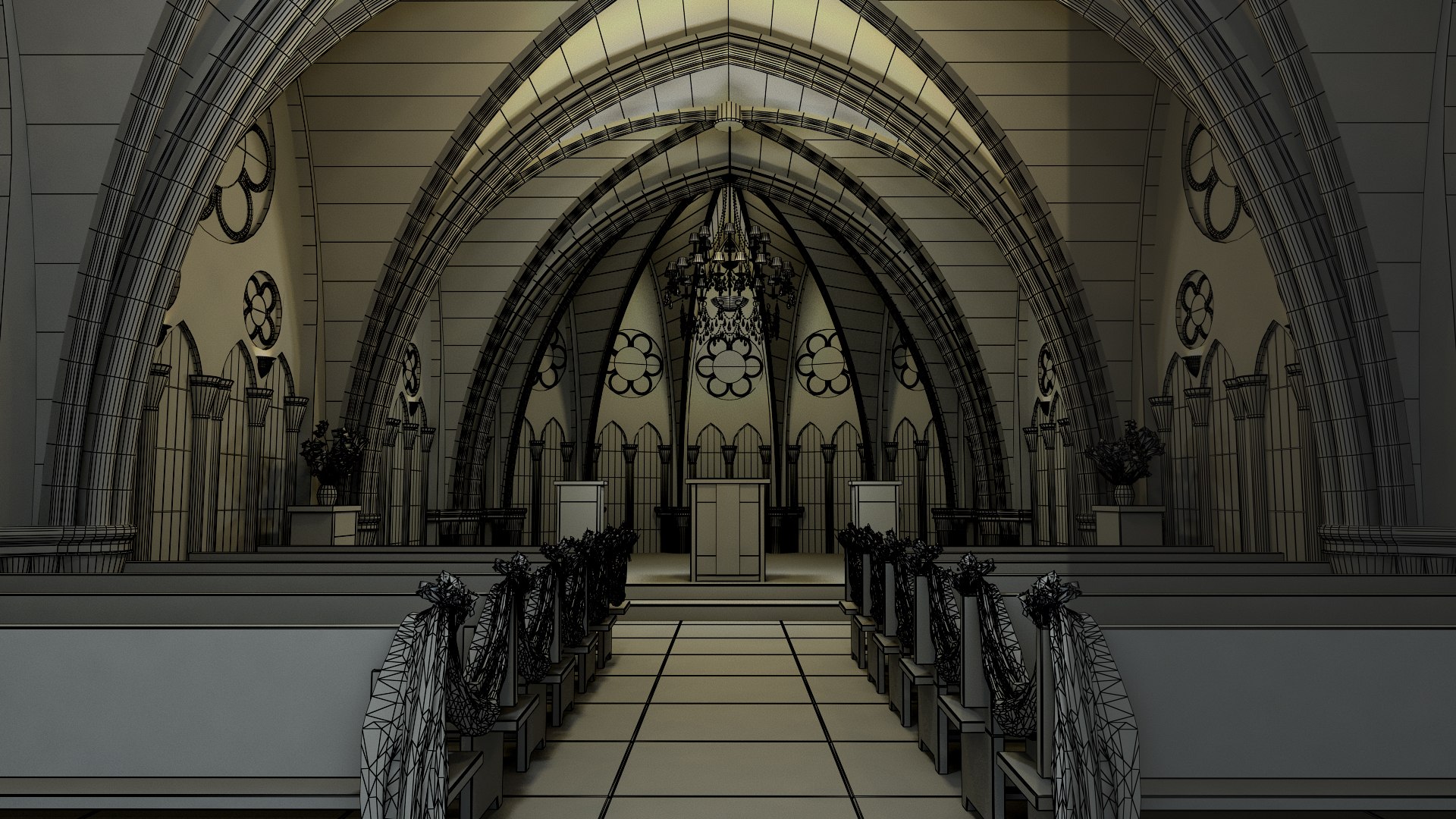 Church Interior Model - TurboSquid 1800416