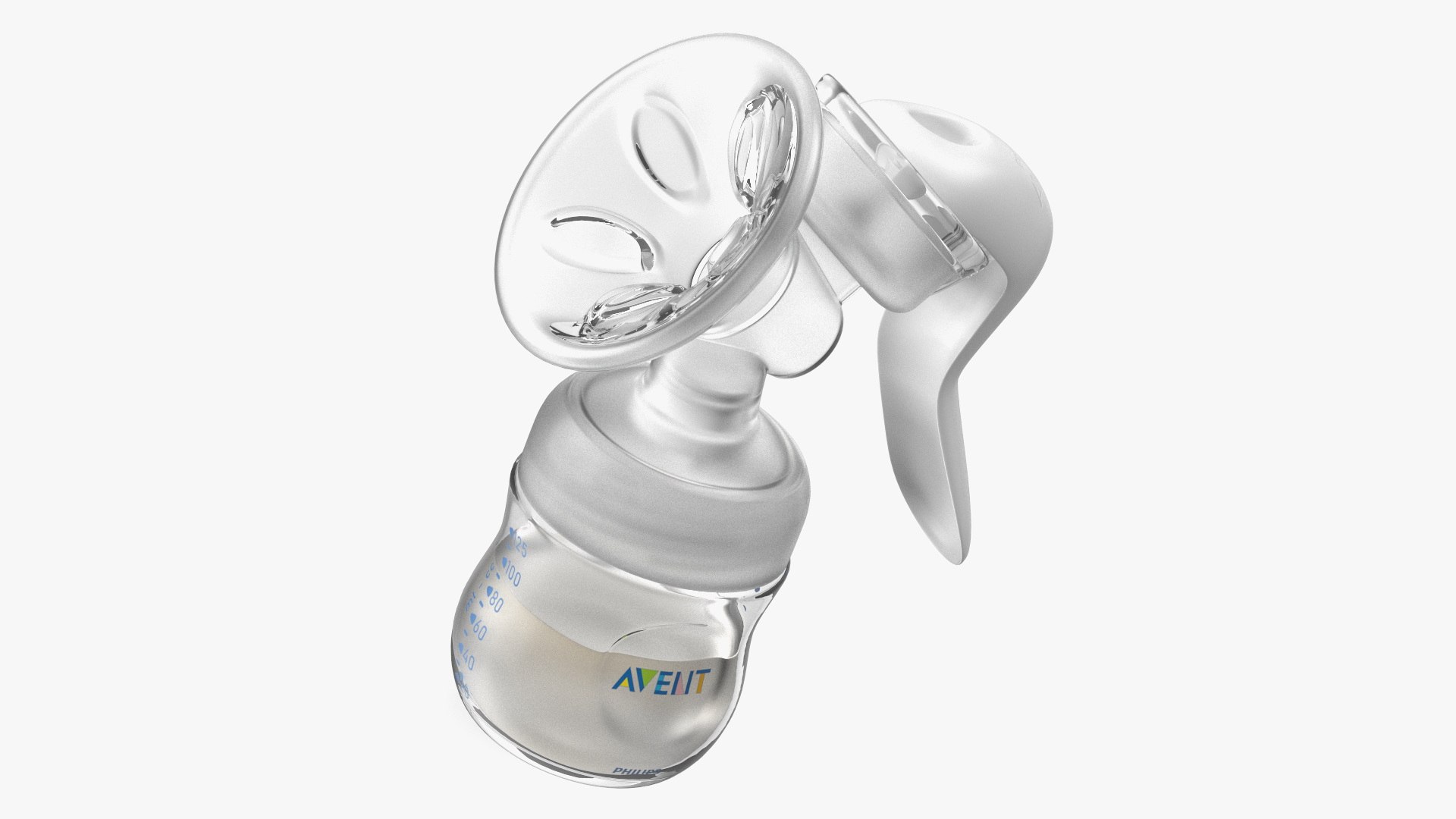 Philips Avent Manual Breast Pump with Milk 3D model preview